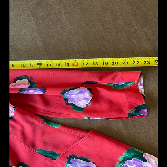 UNGARO PARELLELE PARIS Rose Red Tulip Floral Print Unstructured Blazer, Size 4 - Picture 9 of 11